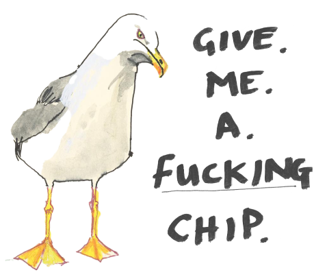 Illustration of an agressive  seagul