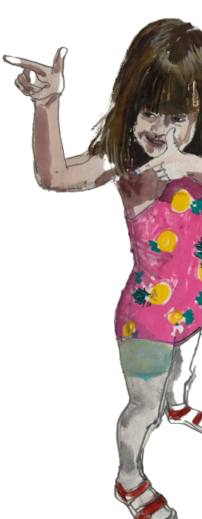 Illustration of a child pointing