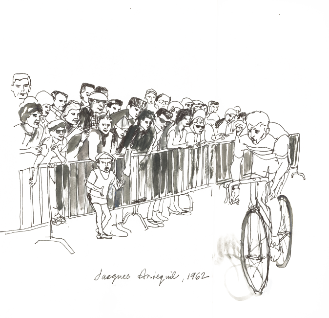 Illustration of man in cycling race