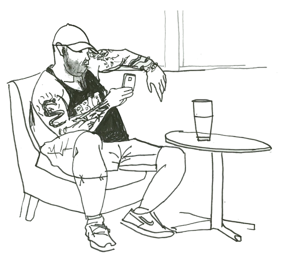 Illustration of a man sitting down