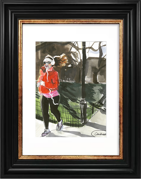 Illustration of a woman running in Central Park